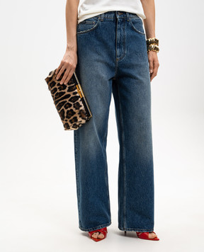 Dolce&Gabbana Marlene beige clutch in leopard-print napped leather BB7672A0863