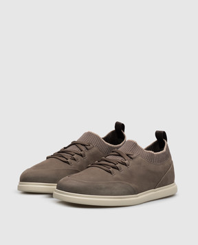Lanciotti De Verzi Brown nubuck sneakers SNEAKERS