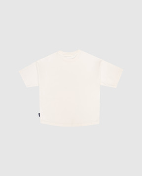 Palm Angels Children's ivory T-shirt with branded print PBAA002S26JER003