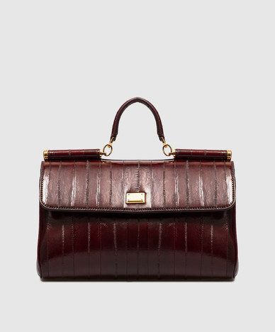 Burgundy leather bag My Sicily