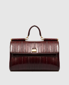 Dolce&Gabbana Burgundy leather bag My Sicily BB7782B8291