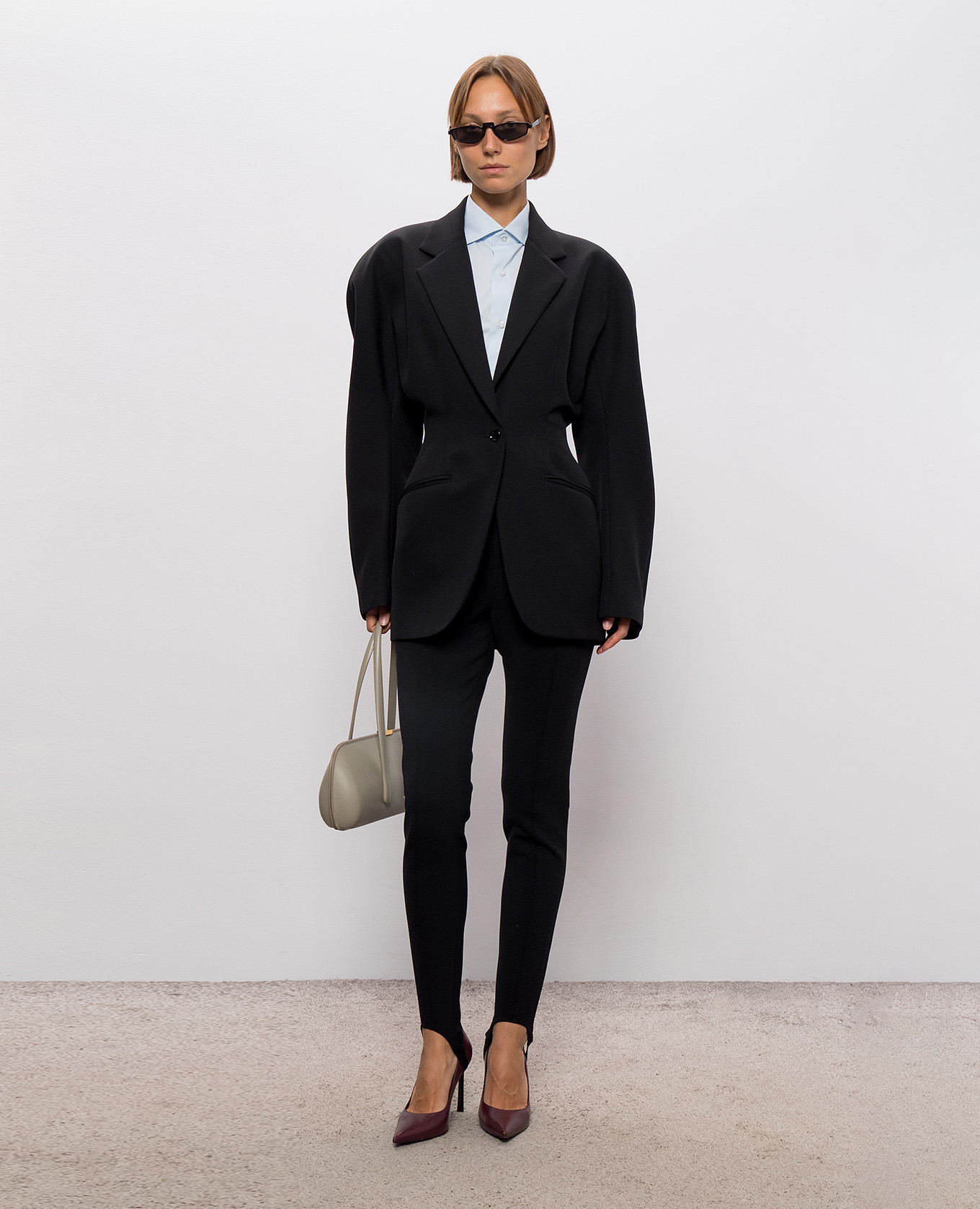 Black wool pants with stripes Thierry Mugler 2