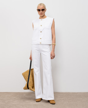 Fabiana Filippi White vest with logo patch GCD276F657M137