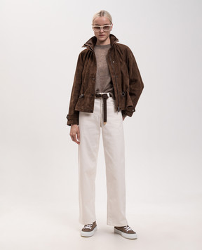 Brunello Cucinelli Brown mohair sweater with lurex MBG775520P