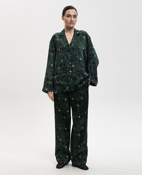 Asceno London Green Silk Pajama Pants B001F02C491