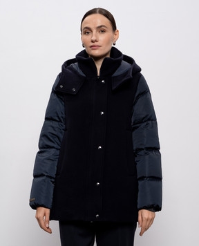 Peserico Blue down jacket with wool S240813195D