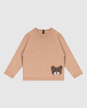 Fendi Children's brown cashmere sweater BUG211AVVZ