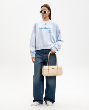 Dolce&Gabbana Blue sweatshirt with logo print F9Q92ZGDDM6