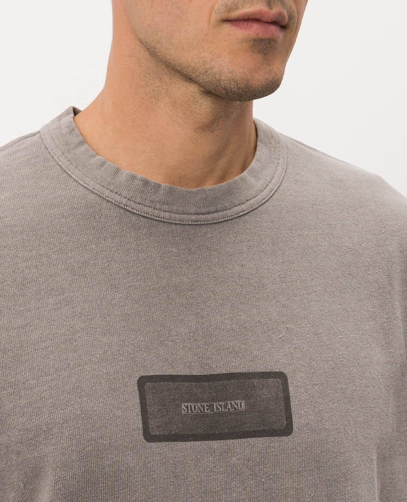 Gray T-shirt with print Stone Island 5