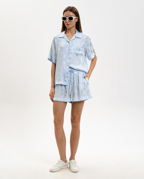 Alexander McQueen Blue Skull Pattern Shorts 860974QGABJ