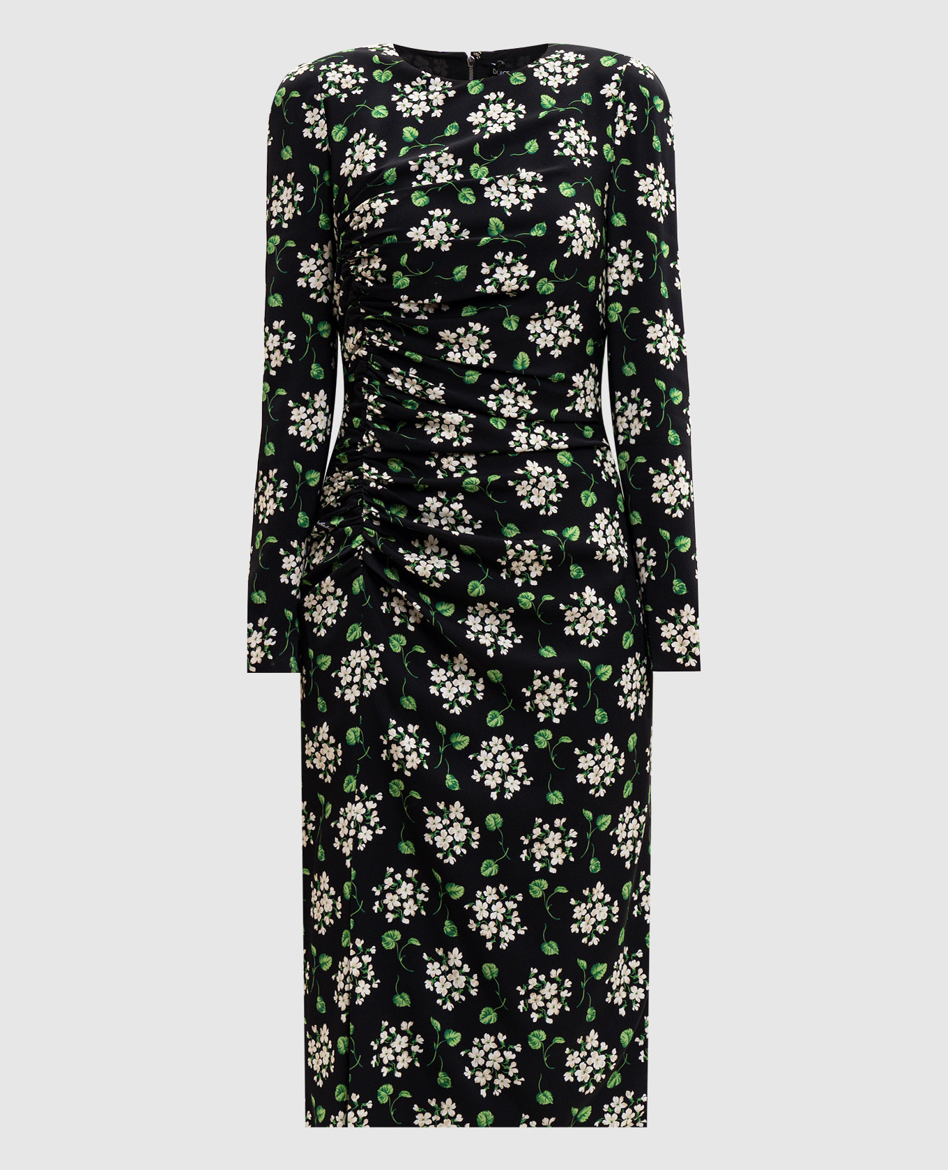 

Black printed silk dress Dolce&Gabbana