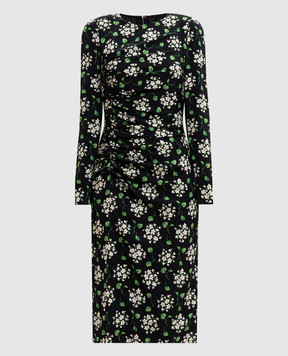Dolce&Gabbana Black printed silk dress F664HTFSA85