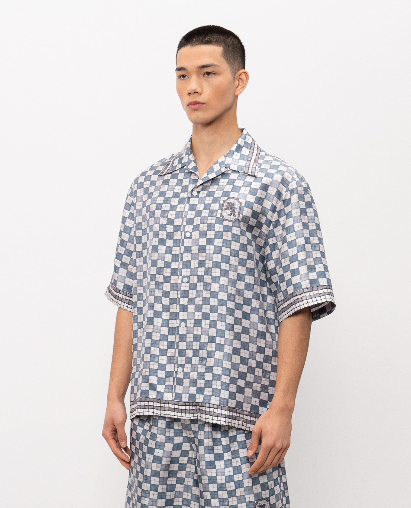 

Checked silk shirt AMIRI, Blue
