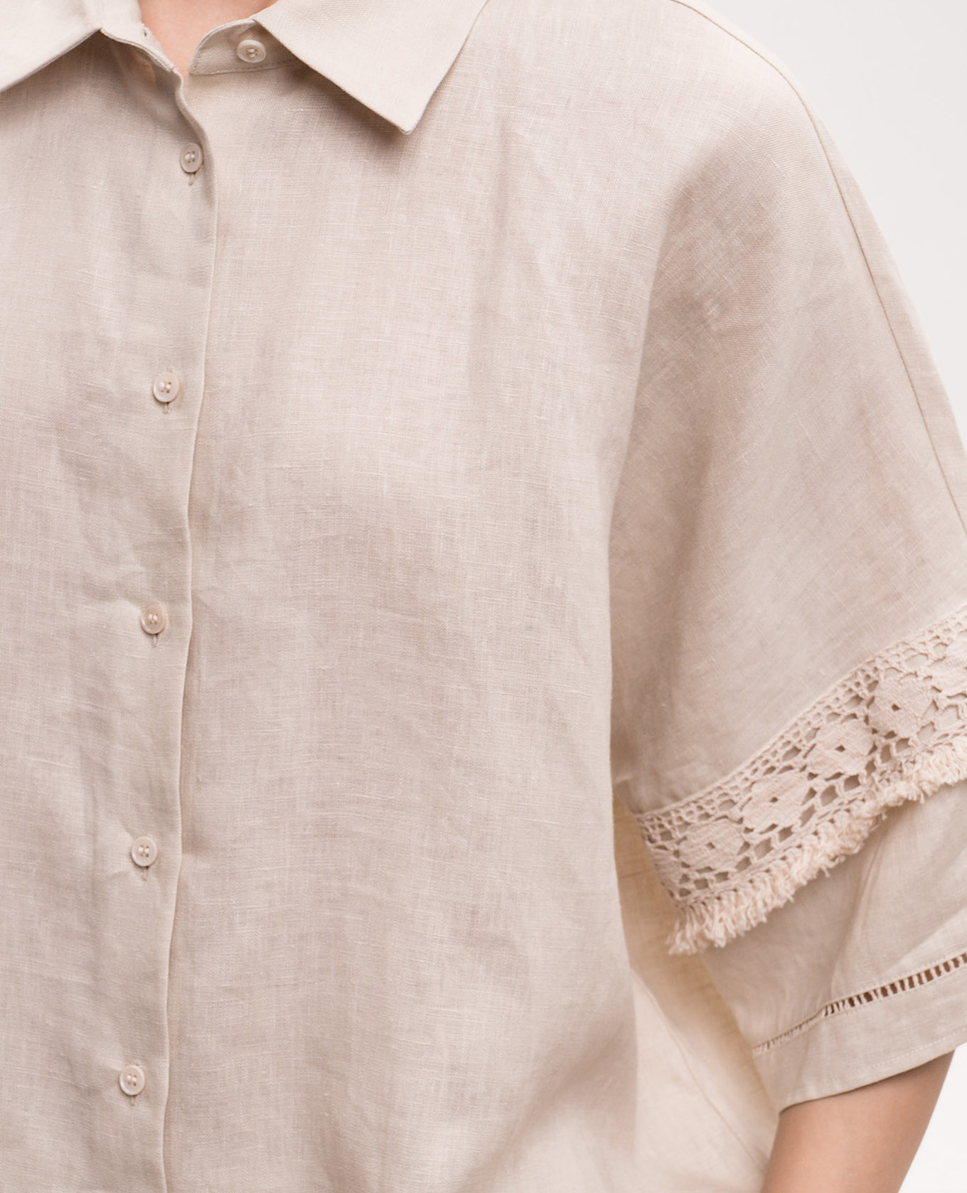Beige WKIPALA linen shirt Max Mara Weekend 5