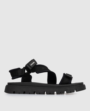 Dolce&Gabbana Children's black sandals with logo patch DA5350A55553940