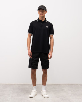 Stone Island Black polo shirt with logo patch L1S152200010S0018