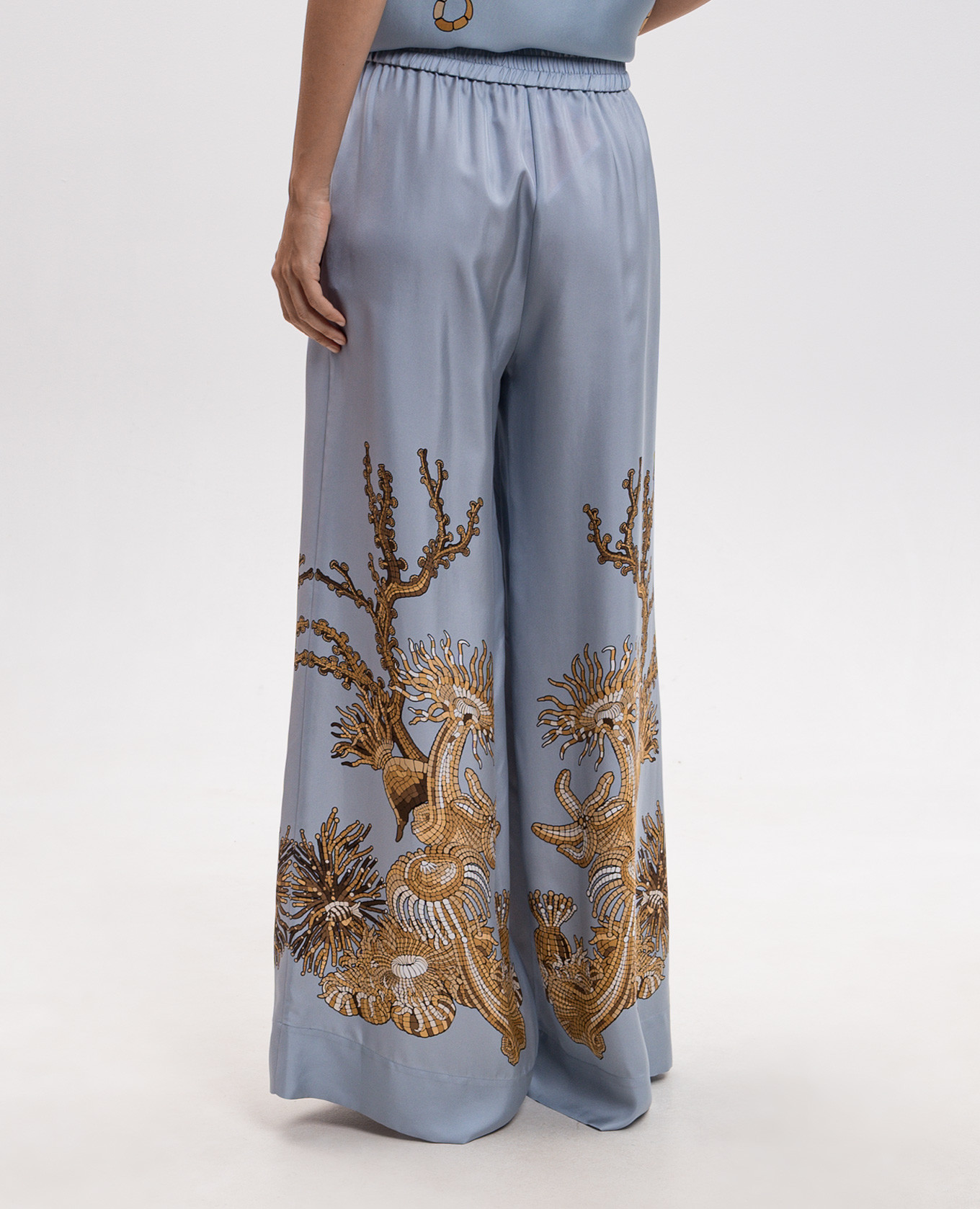 Oceania Placée blue silk palazzo La DoubleJ 4
