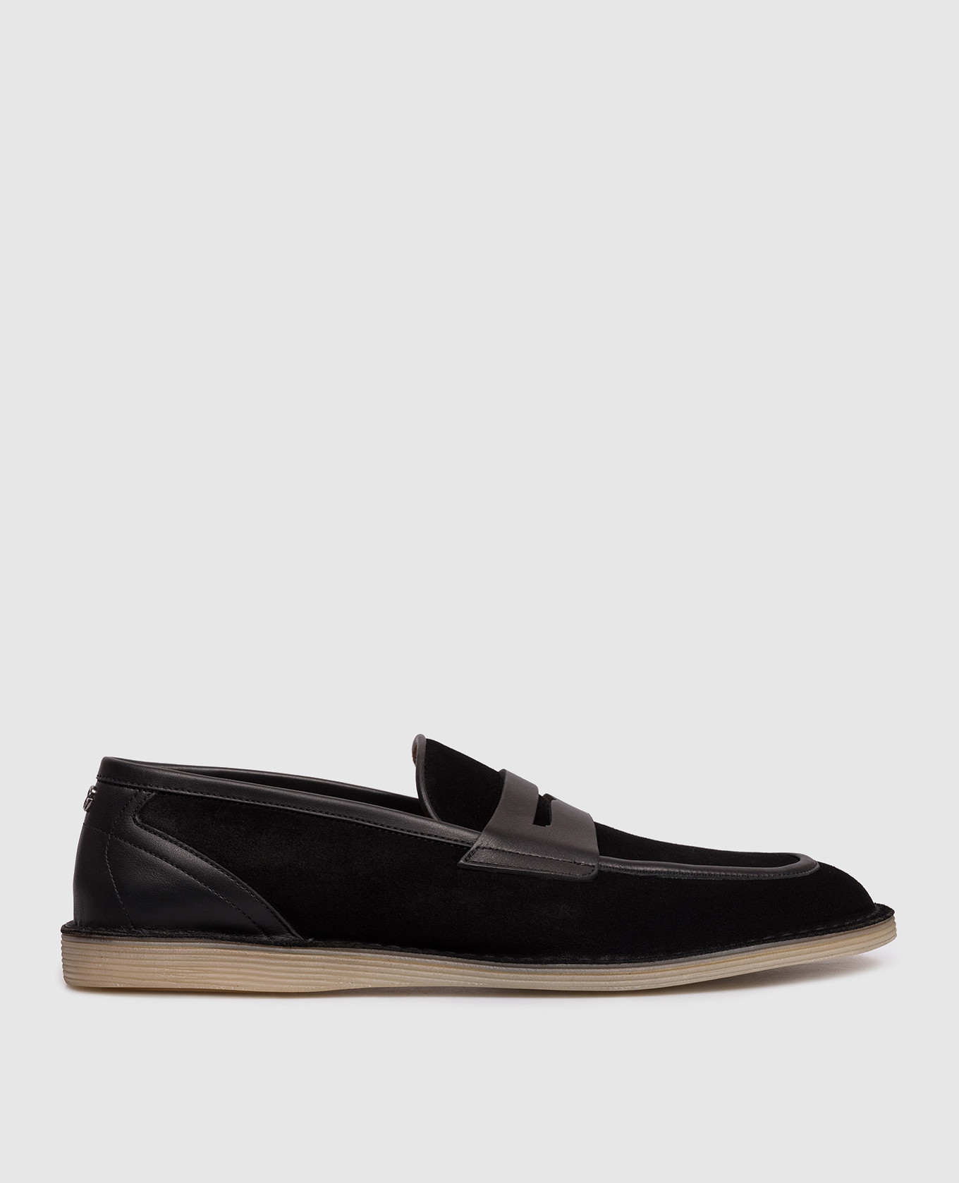 

Black suede loafers with metal monogram Dolce&Gabbana