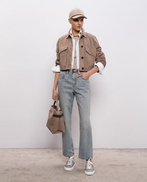 Brunello Cucinelli Beige top with chain MG902DO300