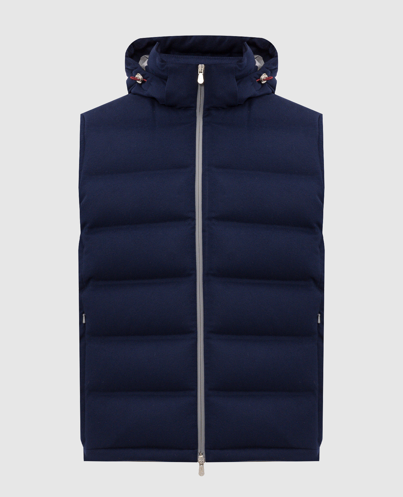 Blue wool down vest