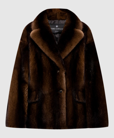 Brown mink fur coat