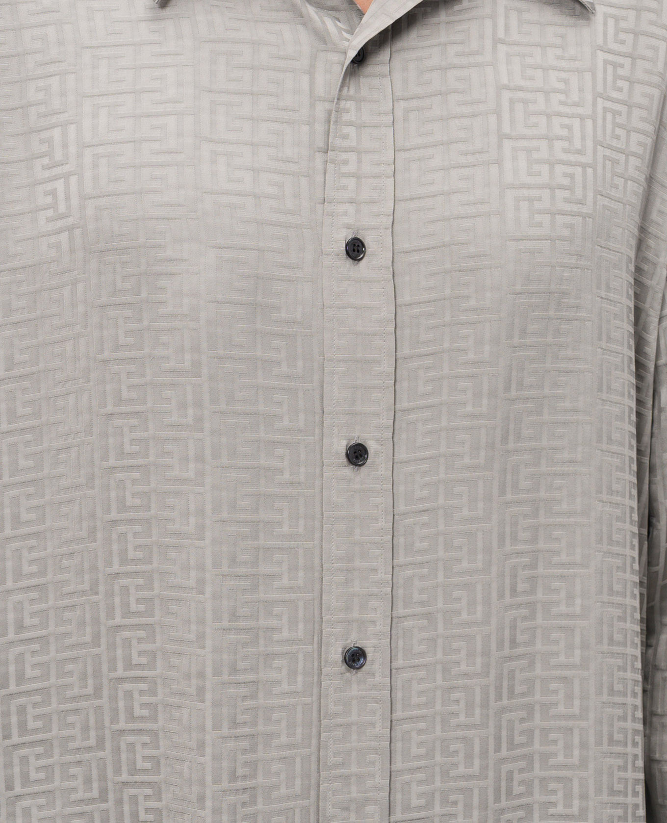 

Gray shirt with monogram pattern Balmain, Grey