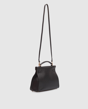Babe Pay Pls Black leather satchel bag 06508