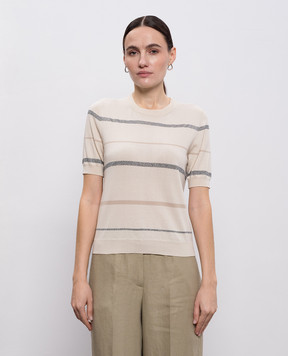 Peserico Beige striped top A99091F149173M