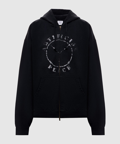 Zwart sportjack met print