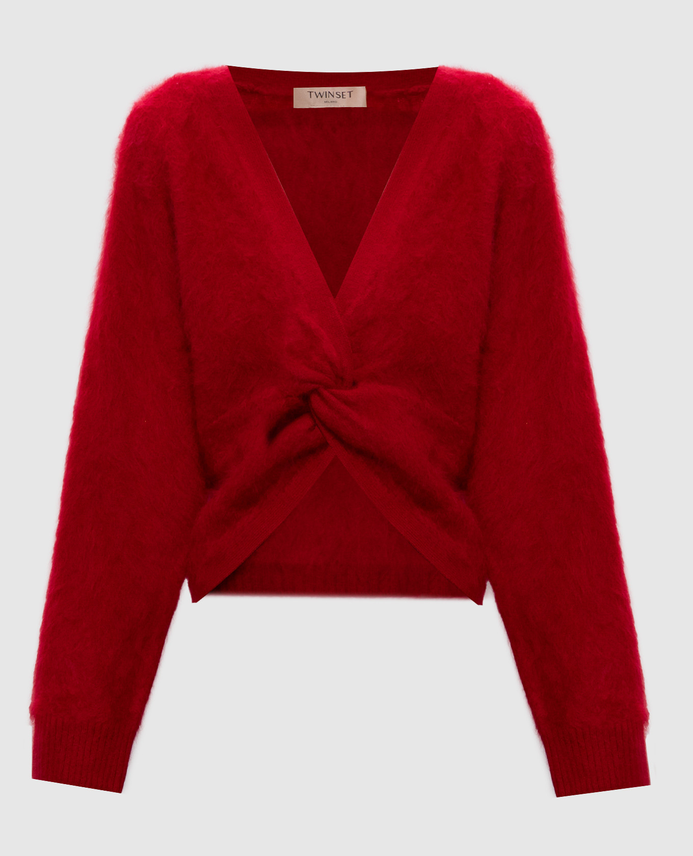 Red wool sweater with wool, cashmere and silk