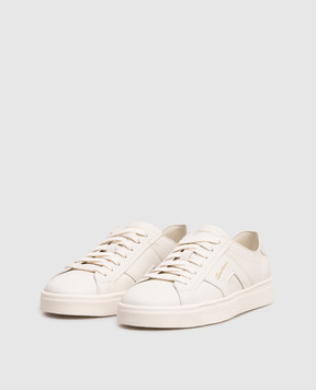 Santoni White leather sneakers with logo WBGT61321PNNTDYI