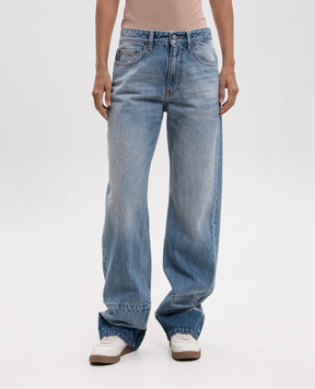 Maison Margiela MM6 Blue jeans with a worn effect S52LA0282M30058