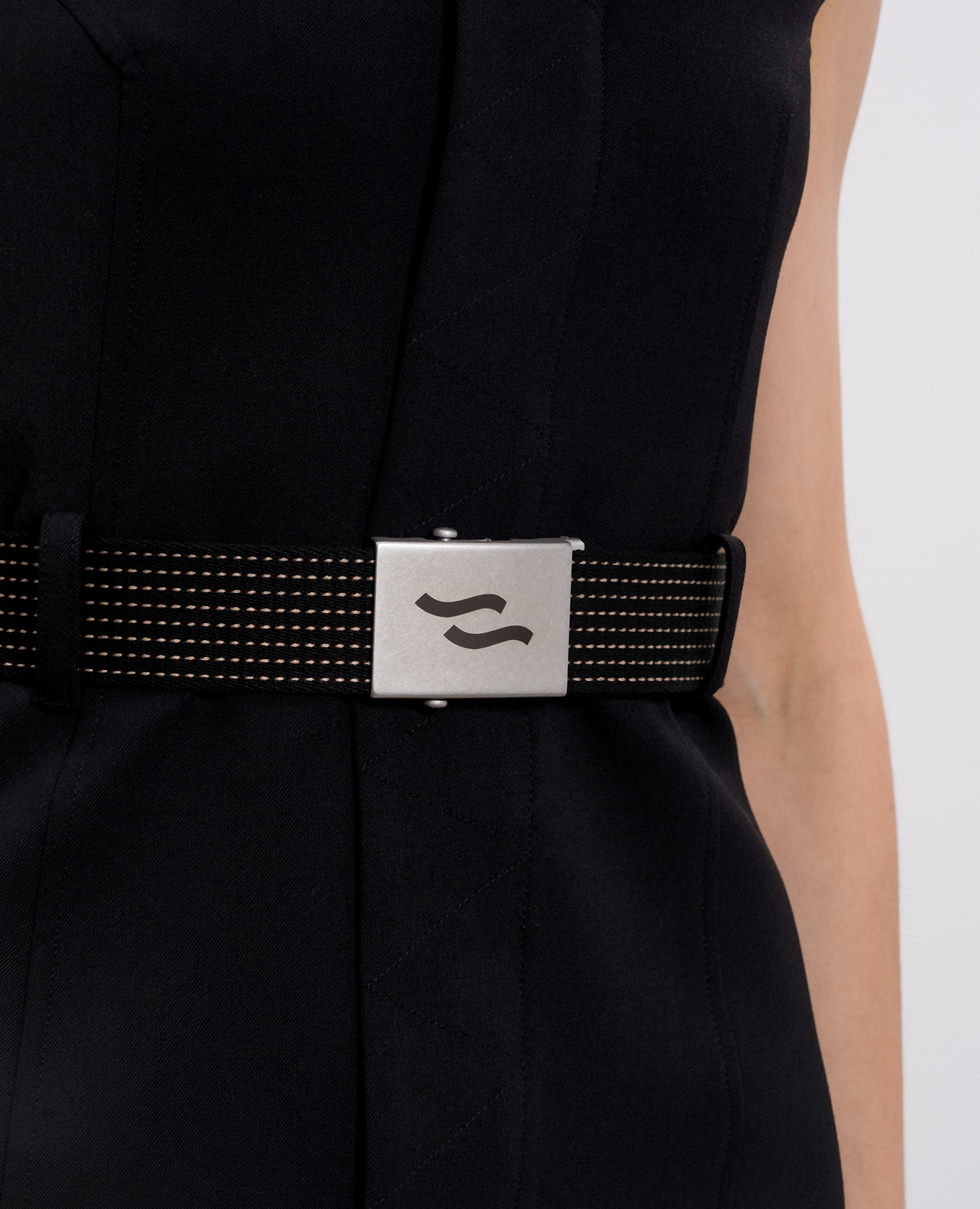 

Ammazza black mini dress with belt SSHEENA