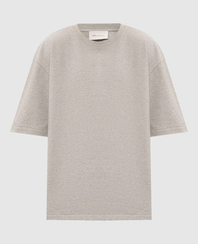 Ami Paris Grey melange T-shirt with logo patch UTS406JE0239