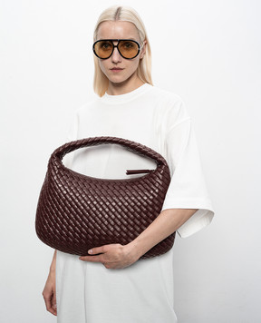 Bottega Veneta Veneta burgundy leather hobo bag 873189V66V0