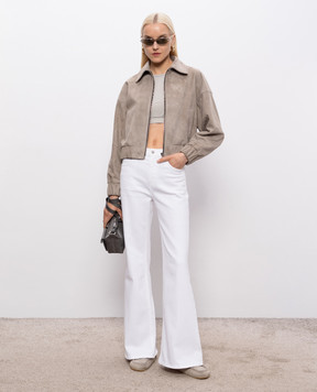 Babe Pay Pls Beige cropped suede jacket 2523SUEDE