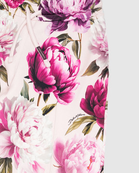 Dolce&Gabbana Children's pink floral print sweatpants L5JPJ5G7QWQ36