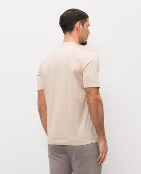 Enrico Mandelli Beige T-shirt with logo patch 3K052A5677