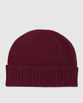 Allude Burgundy cashmere hat with lapel 26511245