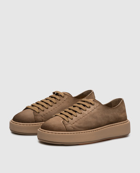 Santoni Brown suede sneakers WBCD61355PKVTEYA