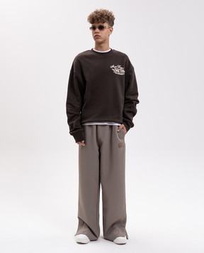 AMIRI Brown sweatshirt with branded embroidery AM426JR010