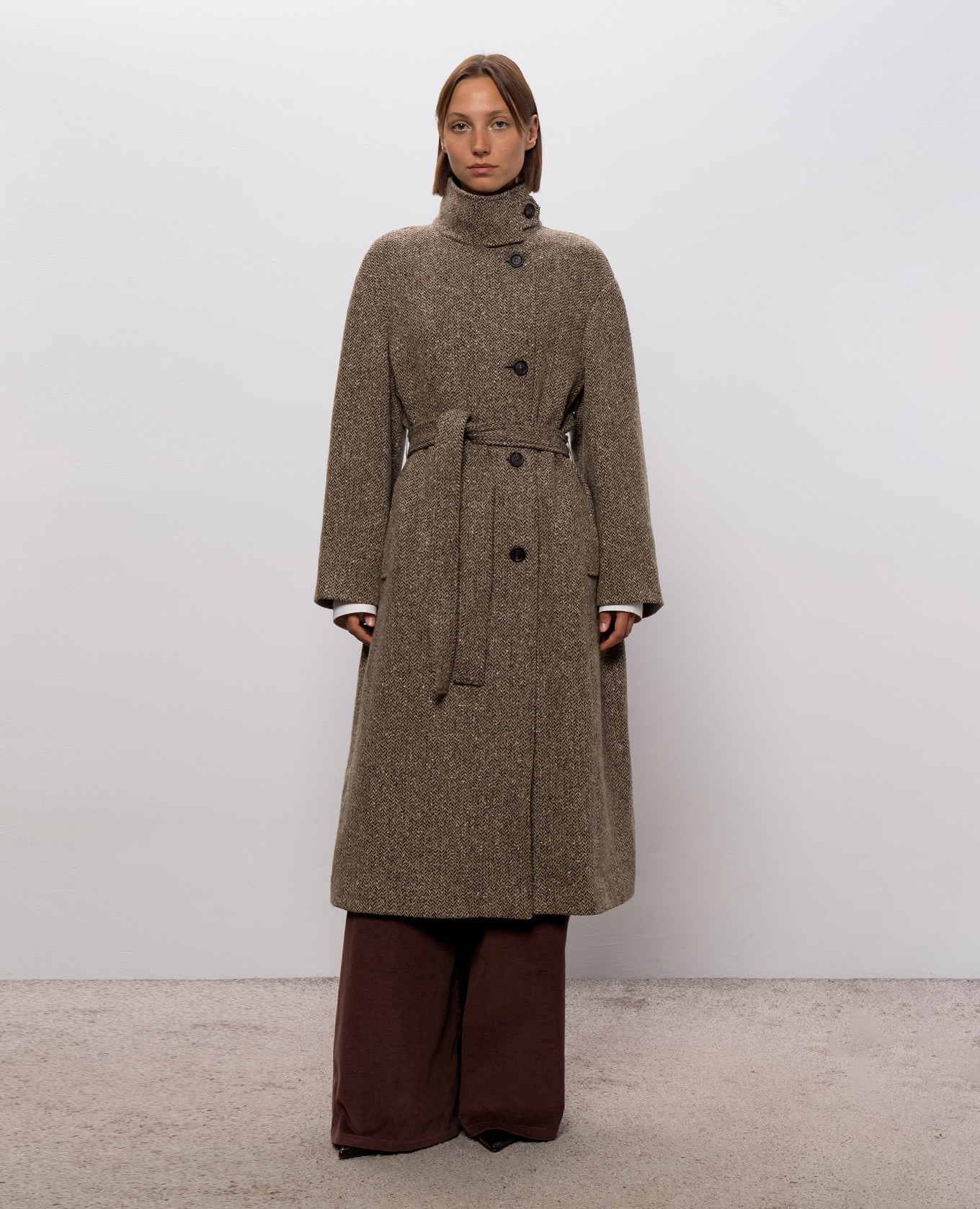 Brown patterned coat Brunello Cucinelli 3