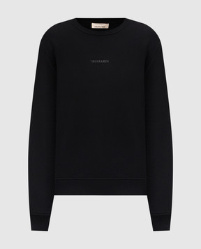 Trussardi Black sweatshirt with textured logo G8238000121NMF509F01