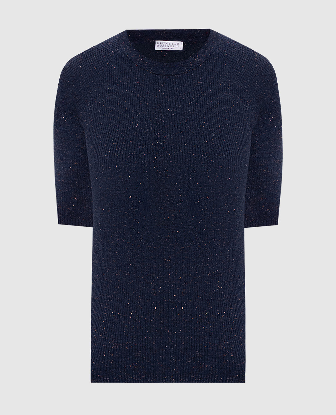 Blue ribbed cashmere top