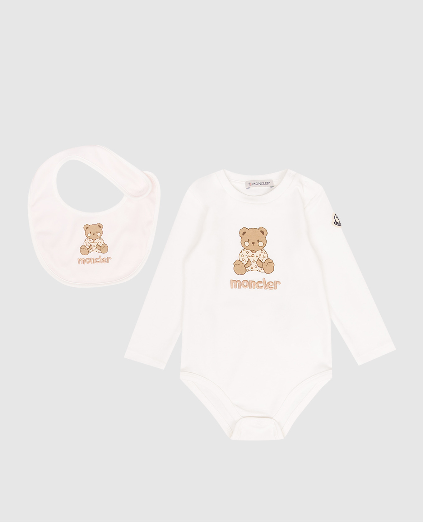 

Baby white bodysuit and bib set Moncler ENFANT