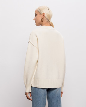 Ami Paris Ivory wool cardigan UKC367018