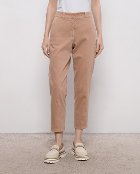Peserico Beige trousers with lapels A04680T302479