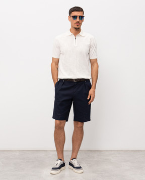 Stefano Ricci White polo shirt with a pattern and an emblem K818111P31F26277