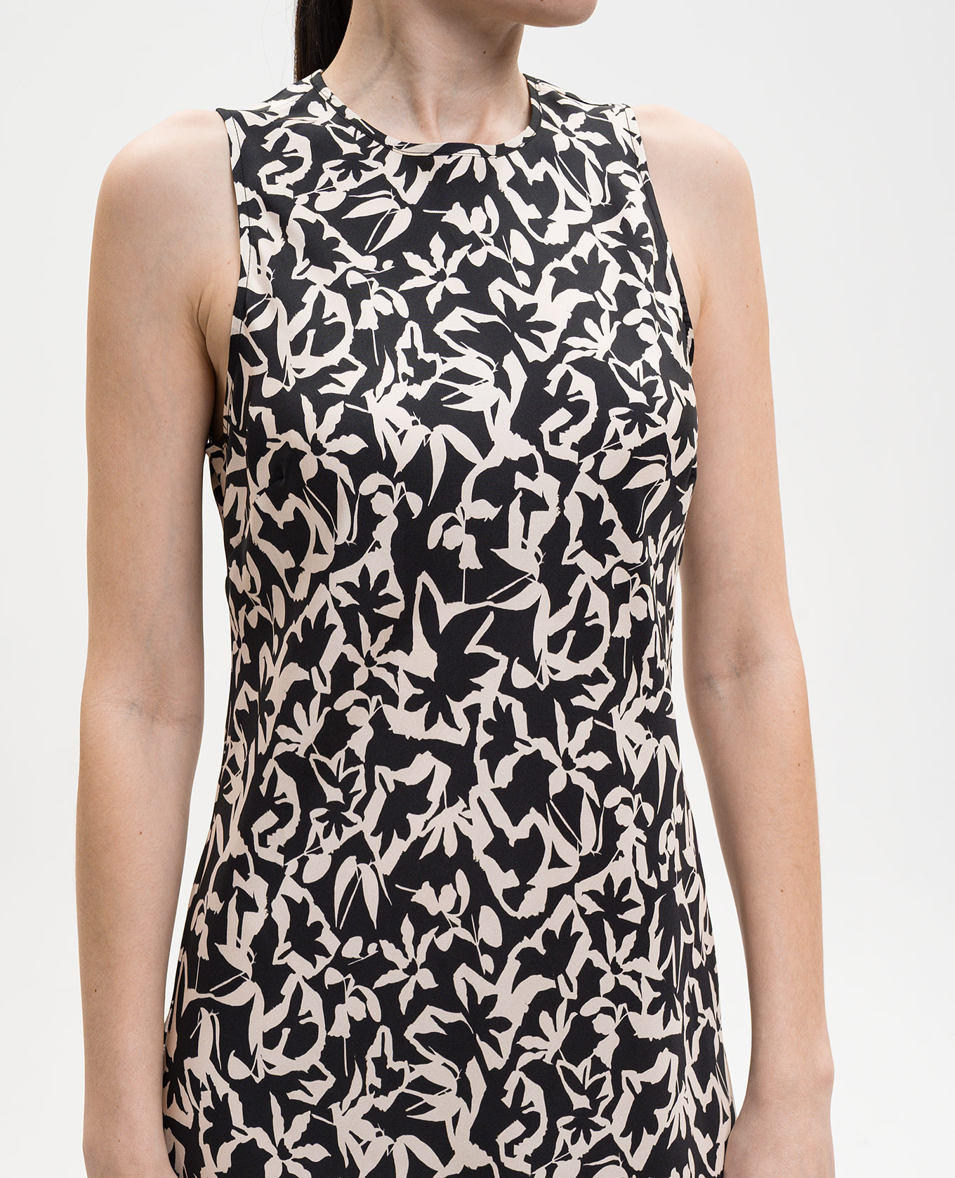 

Black Valencia printed silk dress Asceno