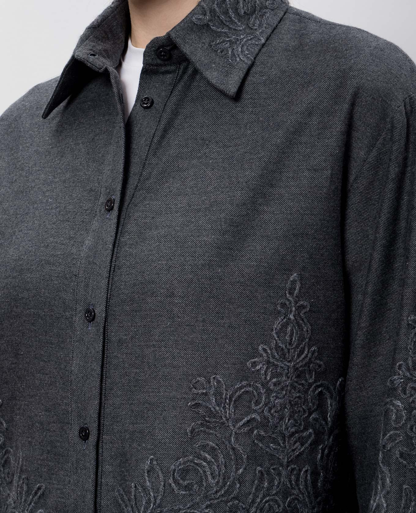 

Gray shirt with embroidery Ermanno Scervino Life, Grey